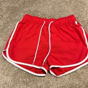 Red swim shorts!